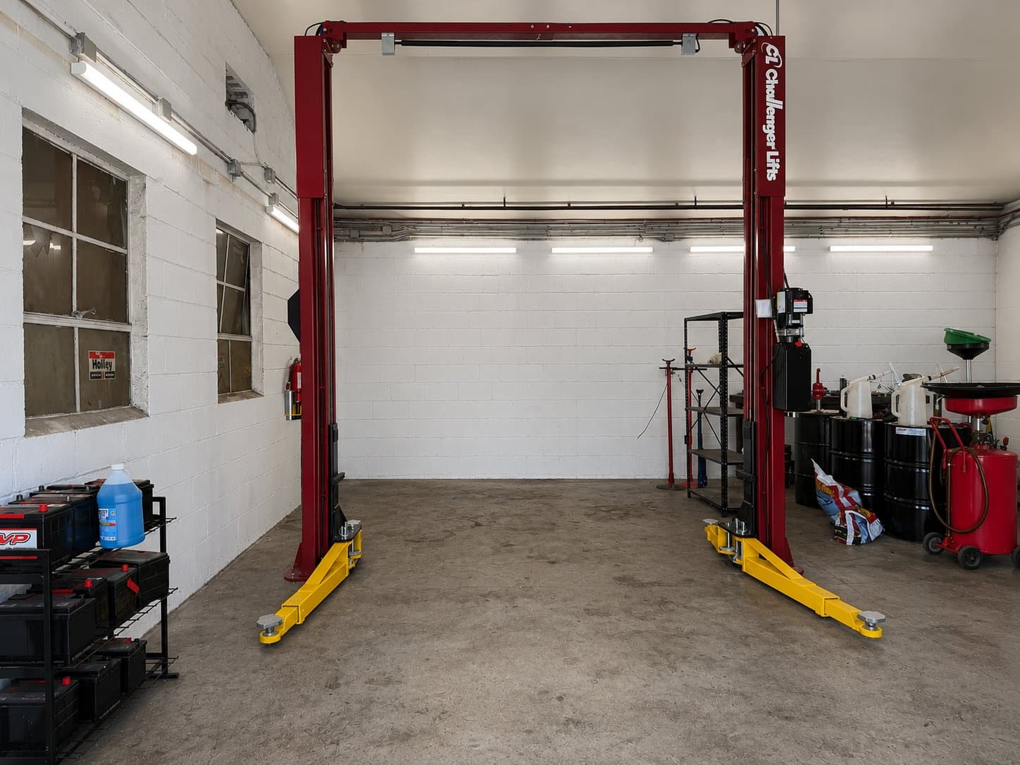 The clean, organized service bay at Exeter Auto Clinic in Exeter, NH.